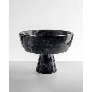 Cuenco de Pedestal de mármol verde negro para decoración del hogar moderno hecho a mano de lujo, frutero con patas de piedra Natural ecológico para bodas - Product Image 2