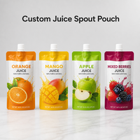 Op maat bedrukte staande sapzak met tuit, BPA-vrij, food grade, flexibele Doypack voor dranken, fruitpuree en vloeibare verpakkingen
