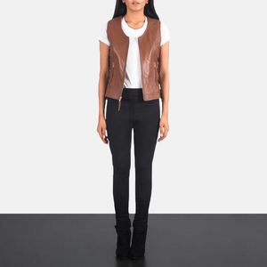 Manteau en cuir zippé pour femme entièrement doublé Veste universitaire respirante avec rembourrage en coton Streetwear Look Racing Style Jacket - Product Image 6