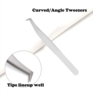 Embouts super droits et incurvés avec pince à épiler antidérapante Meilleure qualité supérieure Kit de pinces à épiler pour extension de cils 5 pièces - Product Image 2