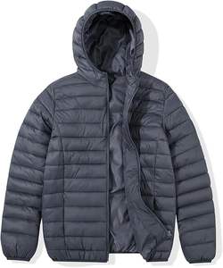 Veste d'hiver à bulles d'air pour hommes avec logo personnalisé Veste utilitaire d'extérieur en nylon épais et chaud à capuche détachable - Product Image 3