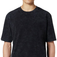 T-shirt vintage lavé à l'acide pour hommes, 100% coton, poids lourd, épaule tombante, surdimensionné, séchage rapide, streetwear, vente en gros