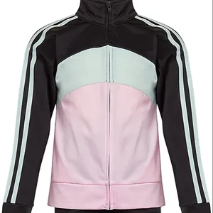 Ensemble veste et jogging en tricot classique à fermeture éclair sur le devant pour filles survêtement, entraînement de football et combinaison de déformation