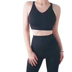 Transpirable Sport Legging Bra Mujeres Activewear Fitness Yoga Bra y Leggings tela de algodón Conjuntos de Yoga para hombres en precio barato