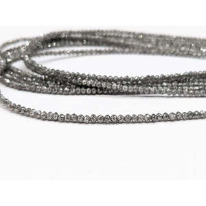 Perles Rondelles Facettées Gris Foncé AAA+ Naturelles Scintillantes, Diamants en Vrac pour Collier, Perles de Diamant Naturel Rare - Product Image 4