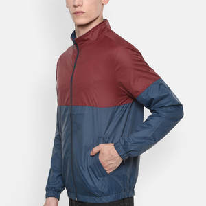 Meilleur tissu fait en polyester couleur bloquée hommes vestes col montant élégant couleur bloquée hommes vestes - Product Image 3