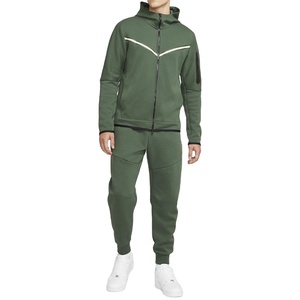 2024 propio logotipo Ropa deportiva Poliéster Tech Fleece Full Zip Chándal Sudadera con capucha Jogger Conjunto de chándal de dos piezas para correr Hombres Trajes de sudor - Product Image 1