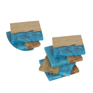 Posavasos de resina de madera hecho a mano de calidad garantizada, suministro a granel al por mayor de posavasos de resina de madera recuperada para decoración del hogar - Product Image 6
