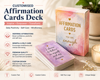 Kartu Afirmasi Kustom dengan Stand, Perawatan Diri Positif, Mindfulness, Inspirasi, Kesehatan Mental, Kartu Permainan Cetak