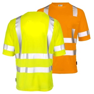 เสื้อเซฟตี้สำหรับผู้ชายสะท้อนแสงแขนสั้นผ้าคอตตอน100% Hi-Vis โลโก้ตามสั่ง - Product Image 2