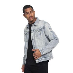 Veste coupe-vent en denim délavé 100% coton pour homme, technique embossée, teinture unie, style streetwear, motif de dessin animé, saison d'automne - Product Image 2