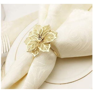 Pince à serviette design floral Rond de serviette décoratif classique pour toutes les occasions Porte-anneau de serviette de décoration à prix abordable - Product Image 1