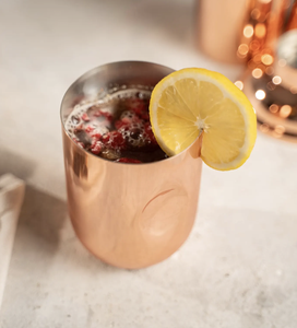 Vaso Irrompible Divris 100% Cobre Puro, Diseño Minimalista con Detalle de Limón, Doble Pared, Apto para Contacto con Alimentos, para Hogar y Oficina - Product Image 2