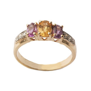 Joyería de tendencia de moda bellamente diseñada anillo de piedras preciosas múltiples de Plata de Ley 925 de alta calidad con amatista Africana natural - Product Image 1