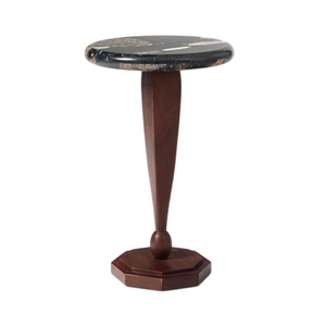 Mesa Auxiliar Redonda de Madera de Nogal Macizo de Alta Calidad, Elegante Mesa de Centro con Pedestal para Sala de Estar, Muebles para el Hogar al Mejor Precio - Product Image 4