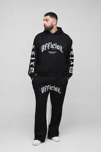 WholeSale Custom Hoodie Sweatpants Jogger Set <b>Cargo</b> <b>Pant</b> Tracksuit <b>Oversized</b> Plus Boxy Official Embroidery Hooded Relaxed Flare - Product Image 4