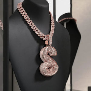 El Mejor Collar Personalizado de Plata de Ley 925 con Nombre y Letra, con Incrustaciones de Diamantes de Imitación VVS1, Joyería de Moissanita - Product Image 4