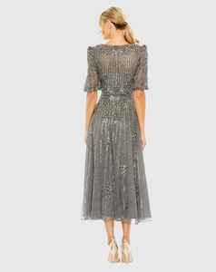 ชุดเดรสออกงานกลางคืนประดับด้วยลูกปัดของผู้หญิงชุดเดรสออกงานกลางคืนแขนยาวหรูหราหรูหราทรงตรงประกายขนาดพิเศษ - Product Image 6