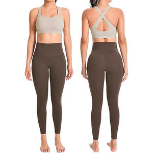Conjunto de Yoga para Mujer, Diseño Moderno, Sin Costuras, Logotipo Personalizado, Secado Rápido, Transpirable, Sin Mangas, Tallas Grandes, Ropa Deportiva al Por Mayor - Product Image 1