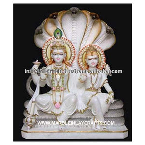 Statue de Laxmi naraya en marbre sans tache - Product Image 1