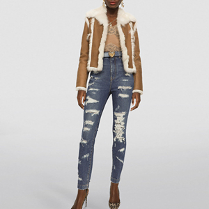 Venta caliente Abrigo de piel Mujeres Chaqueta de piel de cuero de moda para mujeres en Precio al por mayor - Product Image 5