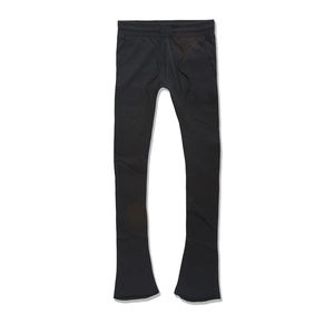 Pantalons de survêtement évasés ensemble de survêtement deux pièces pour hommes couleur noire pull à capuche coton polaire Jogging porter survêtement pour l'hiver - Product Image 5