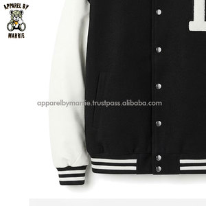 Chaquetas Varsity con Cuello Acanalado y Bordado, Chaquetas Varsity de Tela Cálida con Bordado para Invierno, Ropa Casual para Adultos - Product Image 5