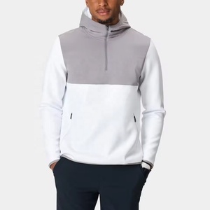 Chaqueta cortavientos de poliéster grueso con forro polar, absorbente de sudor, para entrenamiento, con cremallera 1/4, tipo pullover, para gimnasio, golf y deportes. - Product Image 5
