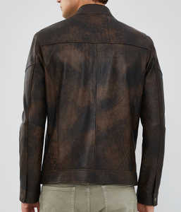 Personalizada Nueva Moda Chaqueta de cuero genuino de los hombres Slim Fit Chaqueta de cuero - Product Image 4