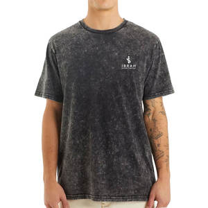 T-shirt confortable pour homme, lavage à l'acide, coton doux, tissu lavé, matière respirante, idéal pour la mode estivale - Product Image 1