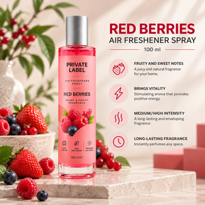 Aromatizante en Aerosol con Aroma a Bayas Rojas de Marca Privada 100ml OEM |   Aromatizante Instantáneo para el Hogar en Aerosol |   España UE - Product Image 2