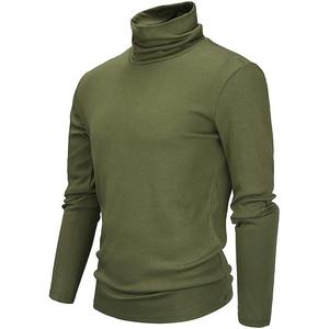 Long Sleeve Slim Fit Quality Thermal Turtleneck <b>T</b> <b>Shirts</b> Casual Mens 100% Cotton Knitted <b>Thick</b> Pullover - Product Image 2