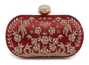 Bolso de Mano Bordado de Diseño SHAAD HANDICRAFTS, Estilo Floral, Hecho a Mano con Alta Calidad, Diseño Tradicional para Fiestas y Bodas - Product Image 6