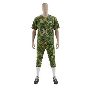 Conjunto de uniforme de béisbol de camuflaje verde al por mayor, ropa de equipo personalizada de poliéster sublimado para hombres y jóvenes - Product Image 2