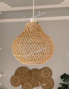 New Product Indoor Lighting Wood <b>Lamp</b> Handmade Wholesale Bamboo Pendant Hanging Lights Rattan Paper Wooden Chandelier <b>Lamp</b> <b>Shade</b> - Product Image 6