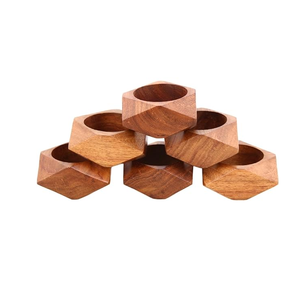 Porte-rond de serviette en bois d'acacia coupe taille personnalisée haute qualité design classique emballage personnalisé porte-serviette - Product Image 2