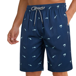 Shorts tendance pour hommes, style vintage, taille élastique, mi-léger, shorts de plage, shorts de bain - Product Image 1
