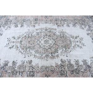 Alfombra Vintage, Alfombra Turca Grande de 5.6x8.6 pies, Alfombra de Lana Blanca con Estampado Animal - Product Image 5