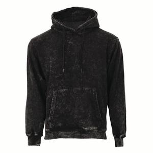 Sudadera con capucha con estampado a cuadros desgastados y lavado ácido de alta calidad para hombre, ropa de calle de algodón térmico 100%, bolsillos con cremallera, forro polar - Product Image 1