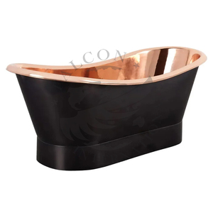 Nueva bañera de cobre de remojo independiente Combo Bañera de cobre de color con diseño de acabado decorativo Metal pulido - Product Image 1