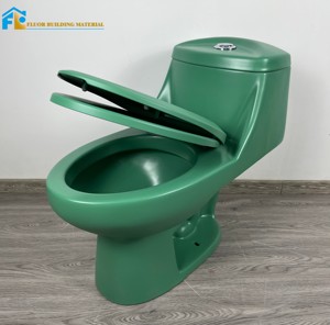 Inodoro de cerámica de una pieza Siphonic verde mate de Fluor, artículos sanitarios de cerámica, inodoro Inodoro para América Latina - Product Image 2