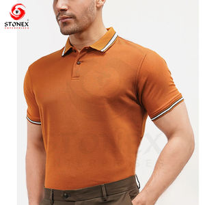 Polo décontracté à manches courtes pour hommes Tissu tricoté respirant à séchage rapide de haute qualité Bouton personnalisé Spandex Long Print - Product Image 4