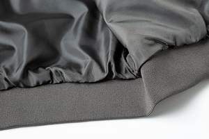 Chaqueta de bombardero con cuello levantado de lona transpirable, de gran tamaño, hombro caído, suelta, ecológica, acolchado, cierre de cremallera, venta al por mayor - Product Image 3