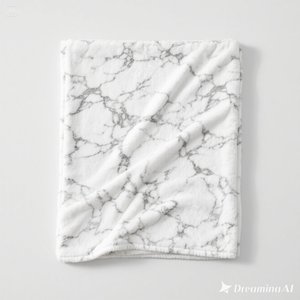 ผ้าห่มขนแกะเนื้อนุ่มหรูหราดีไซน์หินอ่อนสีขาวอบอุ่นขนาดเดียว - Product Image 2