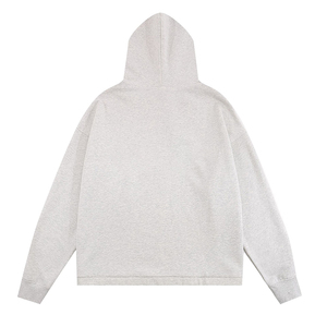 Jersey sudadera Custom Essentials Sudadera con capucha para hombre 100% algodón avena oscura cuello con capucha de gran tamaño diseño flocado - Product Image 5