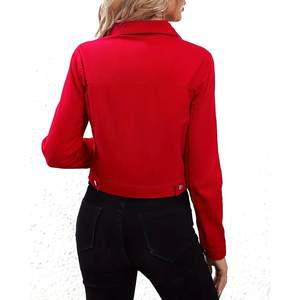 Vestes matelassées en denim tricotées vintage de haute qualité pour femmes, couleur unie, streetwear, mode d'hiver écologique - Product Image 2