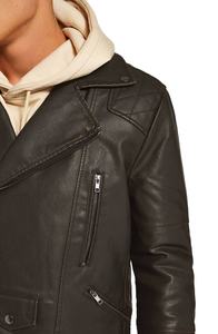 Chaqueta de Motociclista Estilo Clásico para Hombre, Cuero Genuino con Cremalleras Resistentes, Ecológica, Resistente al Viento, Personalizable - Product Image 4