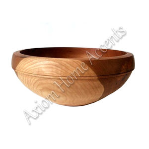 Axiom Home Accents Bol à fruits artisanal fini en bois naturel Design moderne écologique Pièce maîtresse de table rustique pour la nourriture - Product Image 4