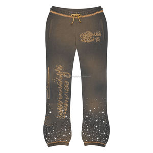 Survêtement en molleton French Terry avec impression DTG personnalisée, effet délavé au soleil, lavage à l'acide, sweat-shirt et pantalon de survêtement pour hommes - Product Image 3