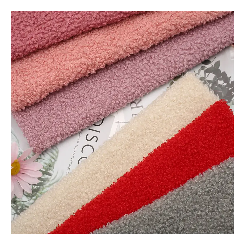 China Supplier Wholesale Recycled 100% Polyester Knitted Faux Wool Sherpa Fleece Fabric for Clothing Upholstery Fabric